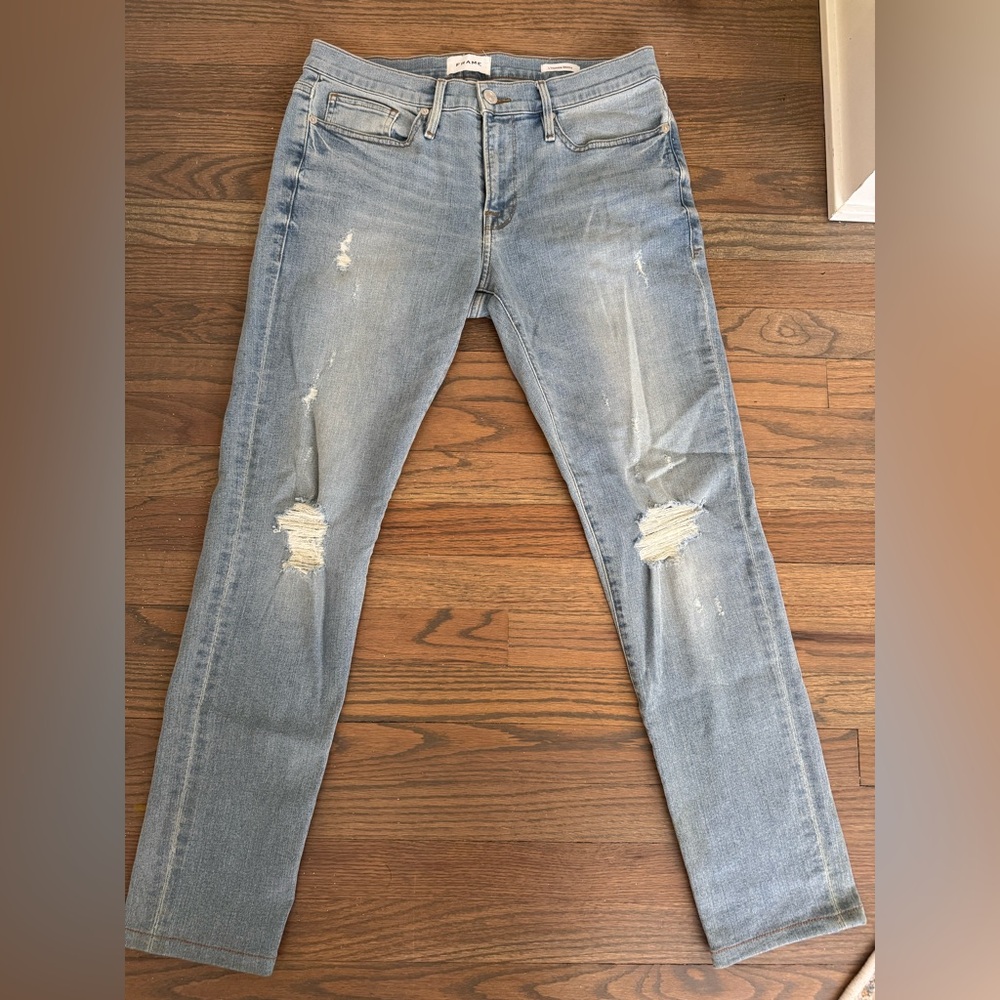 Frame Denim Men's Jeans - Light Blue Distressed